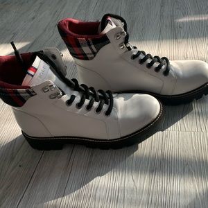White combat boots